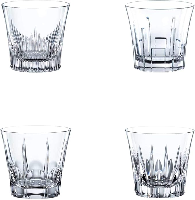 Nachtmann Classix Double Old-Fashioned Glass, Set of 4, 11-Ounce, Lowball Cocktail Glasses European-Made Crystal, Dishwasher Safe, Professional Quality Cocktail Glass Gift Set