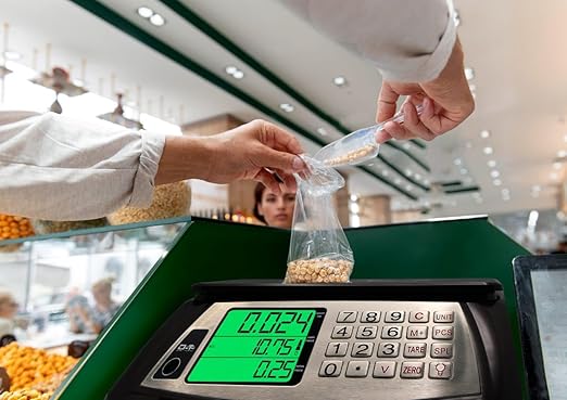 Price Computing Scale, Commercial Food Scale, Counting Function,66lb/30kg,1g, Rechargeable, Waterproof Design, Stainless Steel Keys,Large LCD for Produce, Farmers Market, Grocery, Deli, Meat, Retail