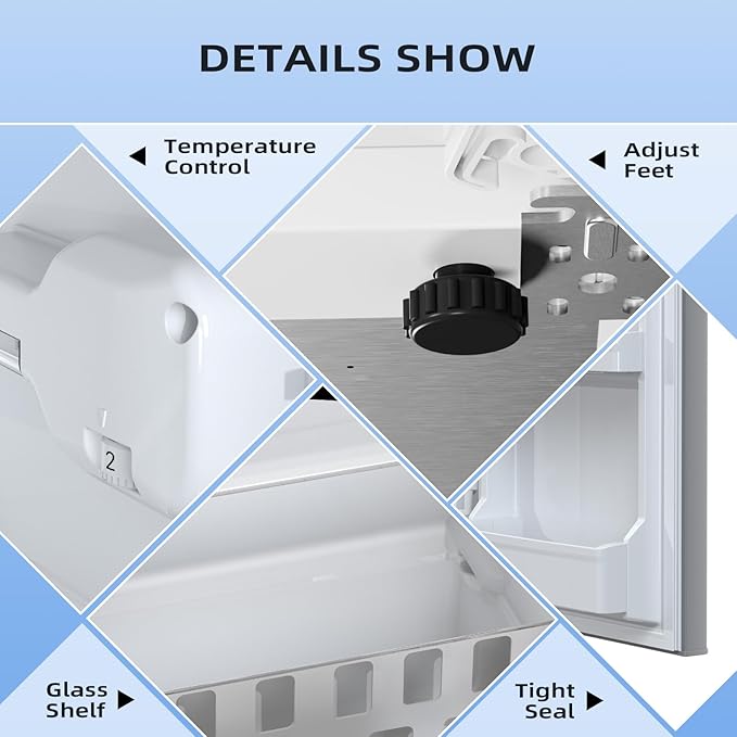 Antarctic Star 3.2 Cu.Ft,Mini Refrigerator with Freezer,Double Door Mini Fridge,Compact Refrigerator,Adjustable Thermostat,Mini Refrigerator for Bedroo/Office/Dorm/Kitchen(GRAY)