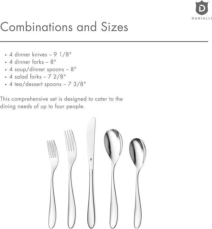 Matte Silverware Set, 18/10 Stainless Steel Satin Flatware, Modern Brushed Finish Cutlery, Dishwasher Safe & Durable, Built to Last (40-Piece, Marettimo)