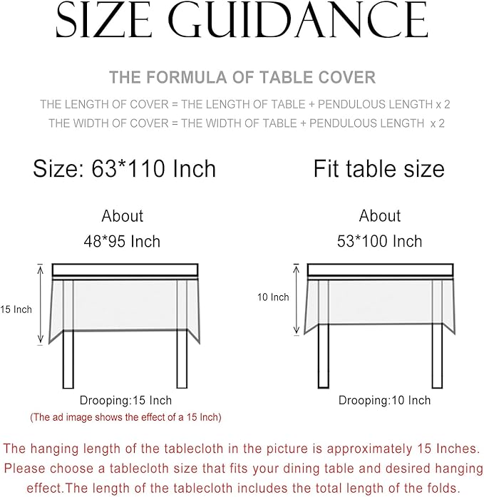 patdrea Designer Blue Tablecloth for Rectangle Tables,Vintage Linen with Leaves and Flowers Pattern Tablecloths,Farmhouse Floral Table Cover Cloth Decor for Kitchen Dining Christmas,63"*110"