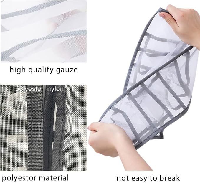 HSLFUAI 10 Pack Wardrobe Clothes Organizer for Bra, Underwear, Sock, Tie Transparent Mesh Drawer Clothes Storage, Women Underwear Storage Compartment Box