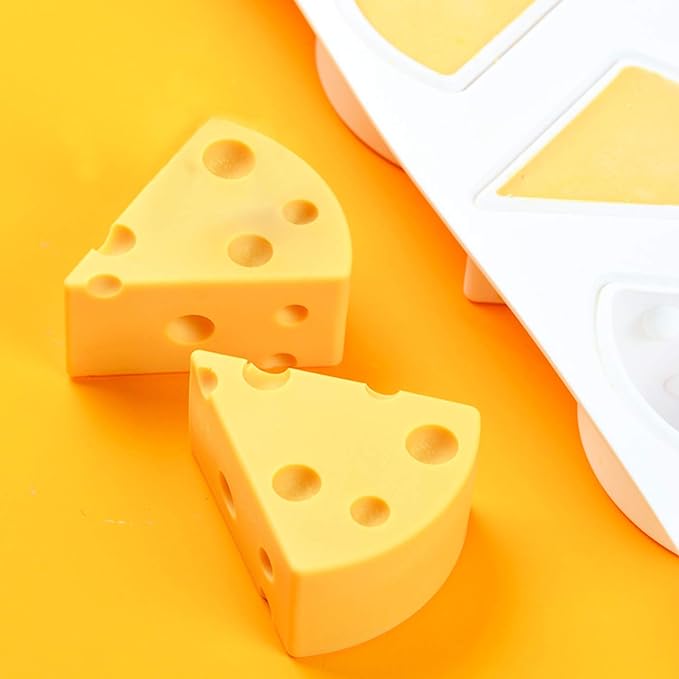 OCPO KITCHEN Cheese Silicone Baking Mold for Mousse Cake, CheeseCake, French Dessert, Pastry, Chocolate, Ice Cream, Pudding, Cake Decoration Mold, 3D Cheese Shape (8-Cavity)