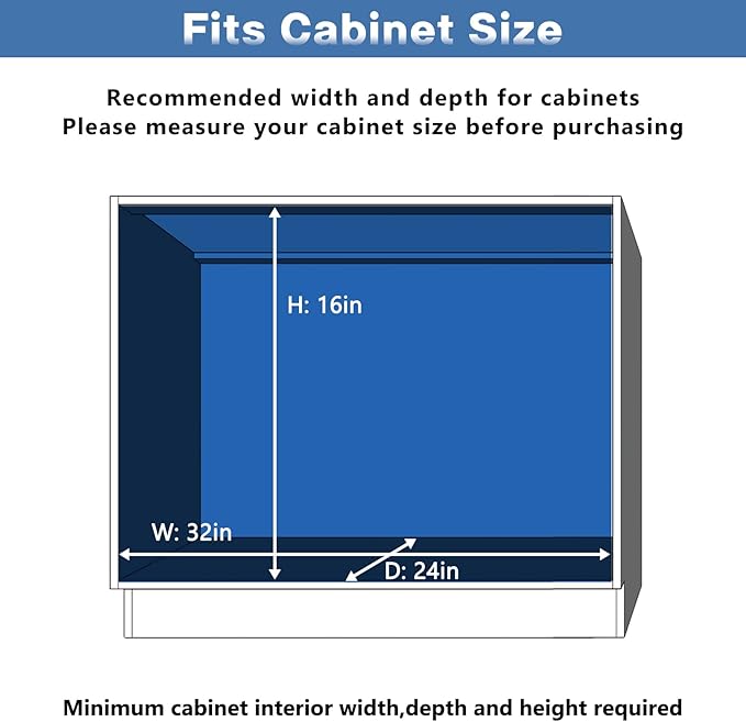 LOVMOR 2 Tier 31½"W x 21½"D, Individual Pull Organizer Kitchen Cabinet Storage Sliding Shelves