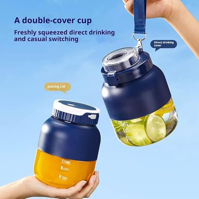 Mini Blender Japan, Portable Personal Blenders for Shakes and Smoothies with 500ml Cup, USB-C Rechargeable, Self-Cleaning for Home, Office or Travel (Blue)