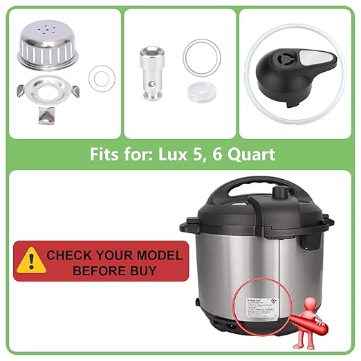 11 PCS Instant Pot Accessories for Lux 5, 6 QT, Instant Pot Replacement Parts Include Sealing Ring, Steam Release Valve, Anti-Block Shield, Valve Sealing Ring, Float Valve and Gasket