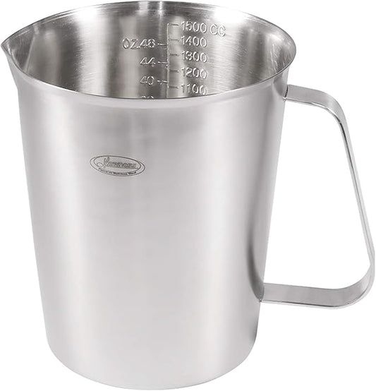 Measuring Cup, [Upgraded, 3 Measurement Scales, Including Cup Scale, ML Scale, Ounce Scale], Newness Stainless Steel Measuring Cup with Marking with Handle, 48 Ounces (1.5 Liter, 6 Cup)