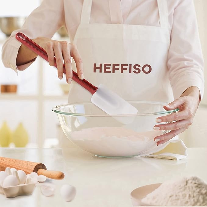 Silicone Rubber Spatula Set of 3, 14 Inch High Heat Commercial Spatula (3 Scrapers)