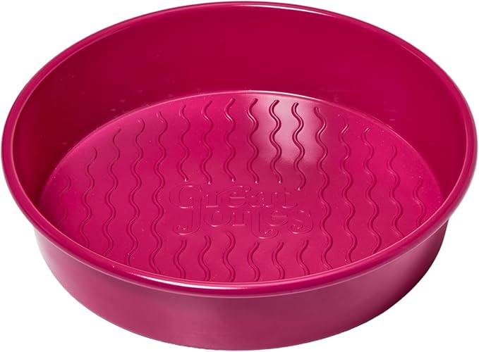 Great Jones Patty Cake (Raspberry)| Nonstick 9-Inch Round Cake Pan | Heavy-Duty Aluminized Steel | Easy Release Coating | Oven-Safe Up to 450°F | Even Heat Distribution | Dishwasher-Friendly