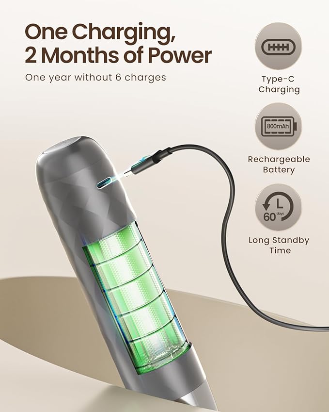 Maestri House Rechargeable Milk Frother, LunaFro Mini Handheld Electric Foam Maker Detachable Stainless Steel Whisk Drink Mixer Foamer Mini Blender for Matcha, Lattes, Cappuccino, No Stand