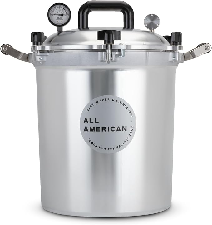 All American 1930: 30qt Pressure Cooker/Canner (The 930) - Exclusive Metal-to-Metal Sealing System - Easy to Open & Close - Suitable for Gas or Electric Stoves - Made in the USA