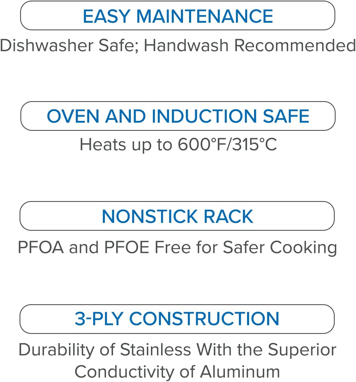 Viking 3-Ply Stainless Steel Roasting Pan with Non Stick Rack, 16 x 13 Inch Kitchen Cookware, Great for Turkey, Dishwasher and Oven Safe, Induction Ready, Silver