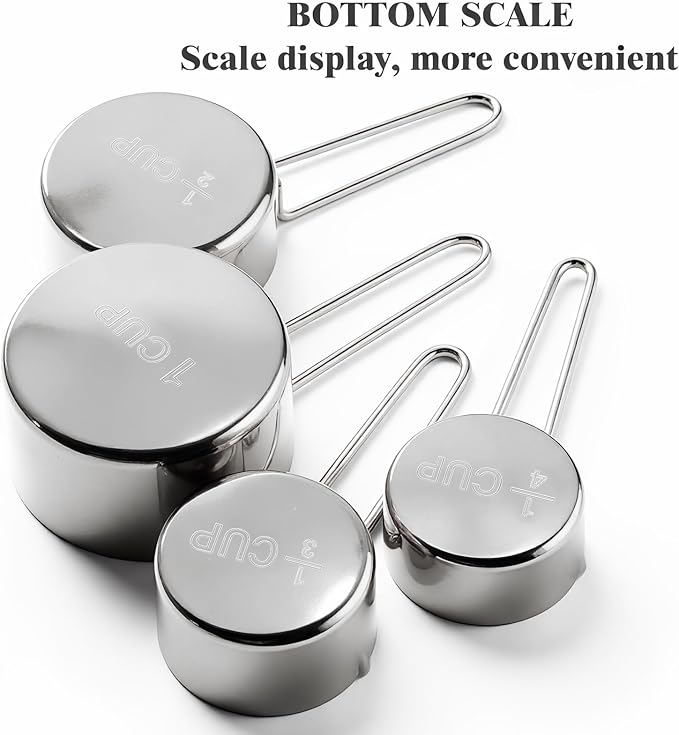 13pcs Stainless Steel Measuring Cups and Spoons Set, Including 8 Double-Sided Magnetic Measuring Spoons Set & 1 Leveler, 4 Metal Measuring Cups