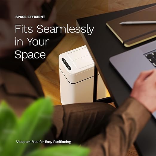 hOmeLabs 2.4 Gallon Touchless Sensor Trash Can, Automatic Retractable Butterfly Lid, Batteries Included, Space-Efficient, Easy Clean, Battery-Powered