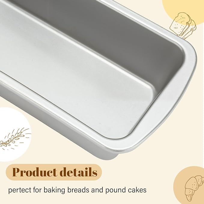 Patelai 4 Pack Small Loaf Pans for Baking Bread Non Stick Bread Pan Rectangle Baking Tray Toast Mold (Silver,7.2 x 3.7 Inch)