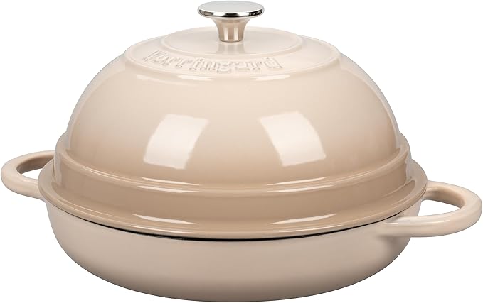 Cast Iron Enameled Dutch Oven Pot with Lid for Bread Baking, Bread Oven, 6 Quart, Latte