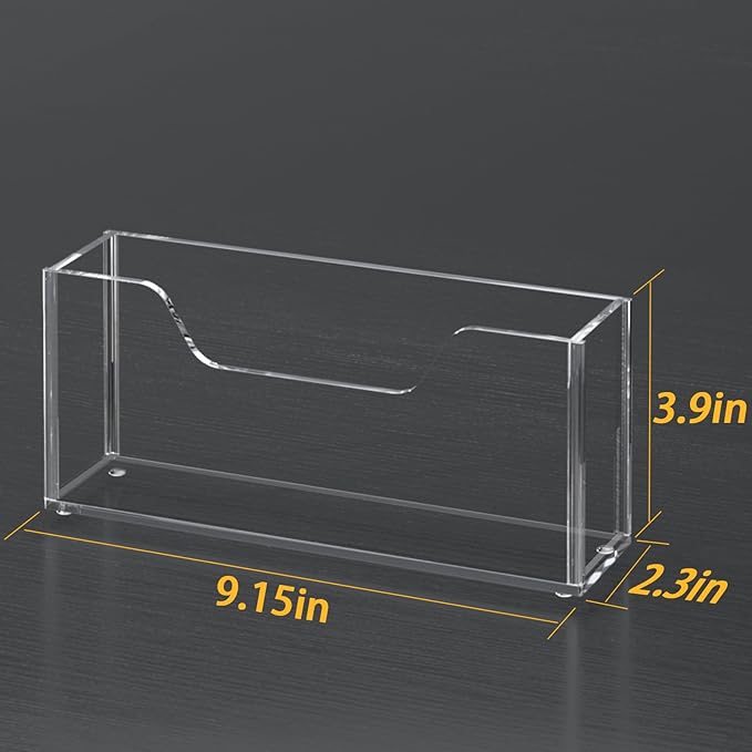 Acrylic Guest Towel Napkin Holder for Table, 2pcs Clear Disposable Hand Towel Holder for Bathroom, Washbasin Side Waterproof Tissue Dispenser for Home, Kitchen, Restaurant and Hotel