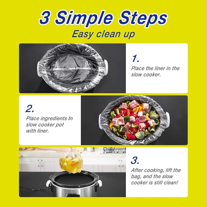 Slow Cooker Liners,6-10 Quart Cooking Bags Extra Large Size 14"x 22", Disposable Slow Cooker Bags Oval For Crock Pot 20 PCS