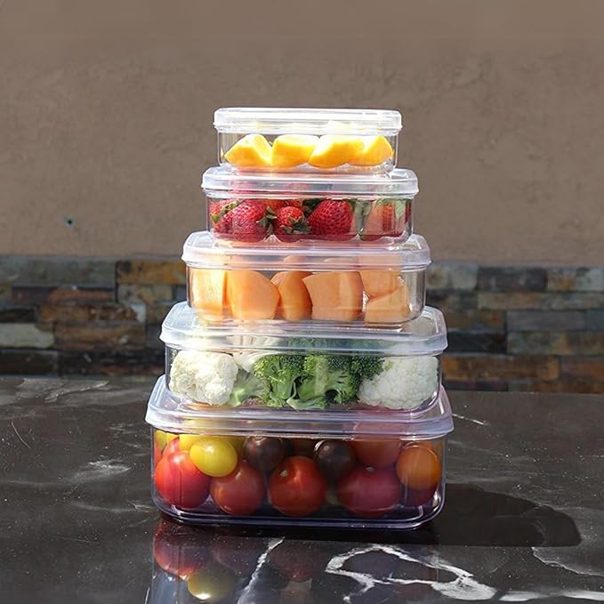 Lustroware 3 Set, Micro Clear Kitchen Pantry Food Storage Container Set with Lid, Shatterproof, BPA Free, Dishwasher, Microwave Safe Canister, Fridge Refrigerator Organizer (1.0qt / 1.4qt / 2.3qt)