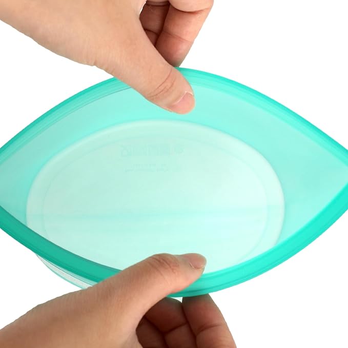 Reusable Silicone Food Storage Bags 4-Pack with 1 Sandwich, 1 Lunch, 1 Half-Gallon and 1 Gallon, Multi-Use & Sous Vide Stand-Up Container for Soup and Leftovers, Microwave, Dishwasher and Freezer Safe