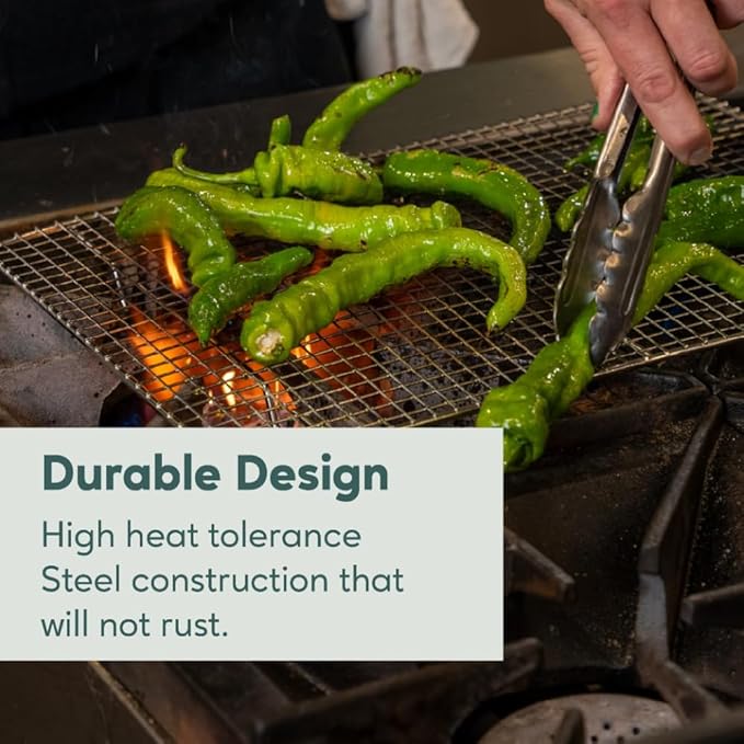 Ultra Cuisine Oven-Safe, Dishwasher-Safe 100% Stainless Steel Cooling and Baking Rack Set Heavy Duty Tight-Wire - 11.5 x 16.5-inch - Set of 2 - Half Sheet Pan Cooling Racks