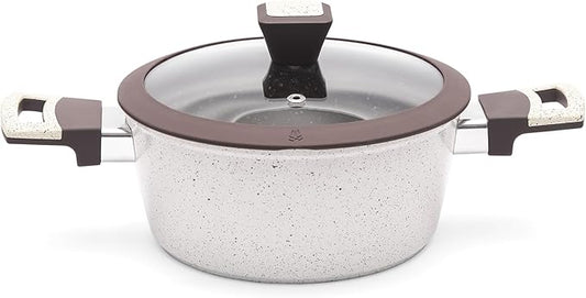 Nonstick Stock Pot with Lid, 4.2 QT Non-toxic Healthy Soup Pot with Stay-Cool Handles, Large Cooking Pot Casserole, PFOA PFAS PTFE Free for Pasta