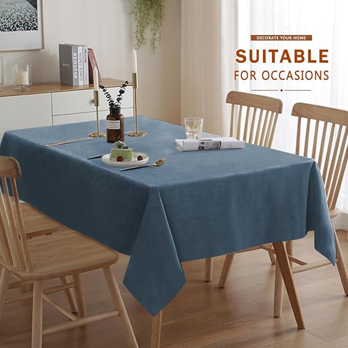 Table Cloth Rectangle Table Cover 55x71 Inches Soft-Brushed Finish Wrinkle Free and Waterproof Sargasso Sea Blue Rectangle Tablecloth for Kitchen Party Buffet Wedding