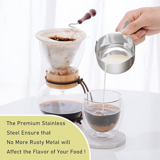 1PCS 2Cup (480ml, 16oz) Single Measuring Cup, Stainless Steel Measure Scoop, Metric and US Measurement, Dishwasher Safe