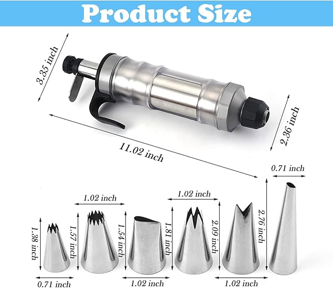 Dessert Decorating Syringe Set, Icing Piping Kit Stainless Steels Cake Decorating Tools 30 Piping Icing Nozzles Cupcake Decorating Kit - Black