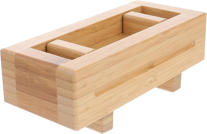 Yardwe Bamboo Wooden Sushi Press Mold Box, Traditional Oshizushi Maker for Rice Rolls, Diy Sushi Making Kit for Beginners and Home Use, 8.66 X 3.74 X 3.14 Inches