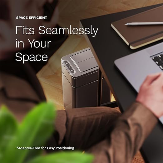 hOmeLabs 2.4 Gallon Touchless Sensor Trash Can, Automatic Retractable Butterfly Lid, Batteries Included, Space-Efficient, Easy Clean, Battery-Powered