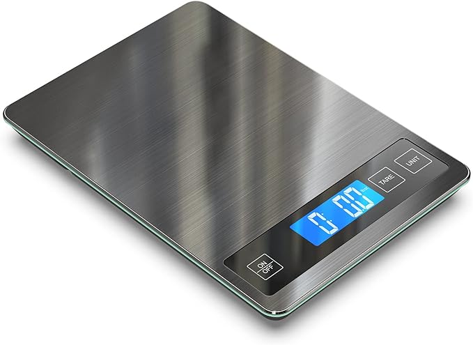 Nicewell Food Scale, 22lbs Digital Kitchen Grey Stainless Steel Scale Weight Grams and oz for Cooking Baking, 1g/0.1oz Precise Graduation,Tempered Glass (Dark Gray)