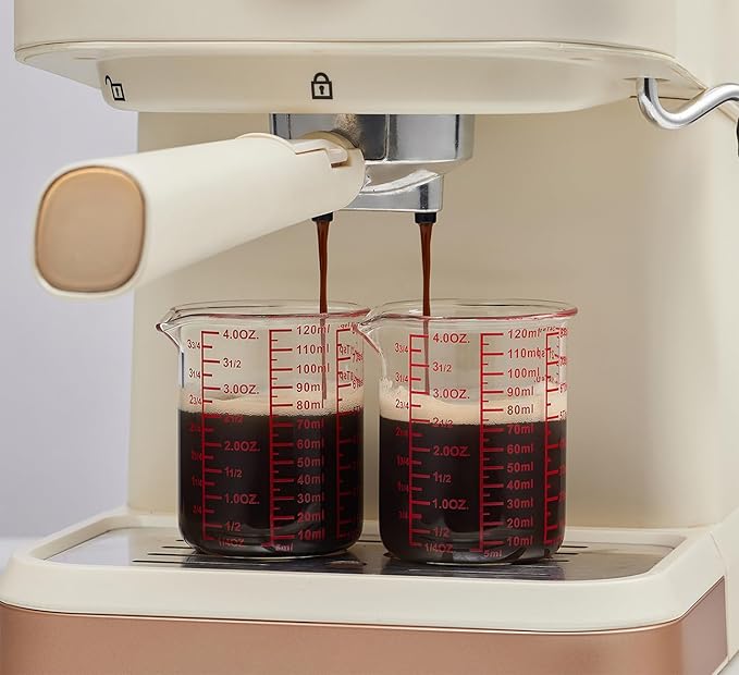 High Borosilicate Glass Measuring Cup-V-Shaped Spout，Glass Measuring Beaker for Kitchen or Restaurant, Easy to Read, 120 ML (4 Oz)-Pack of 2