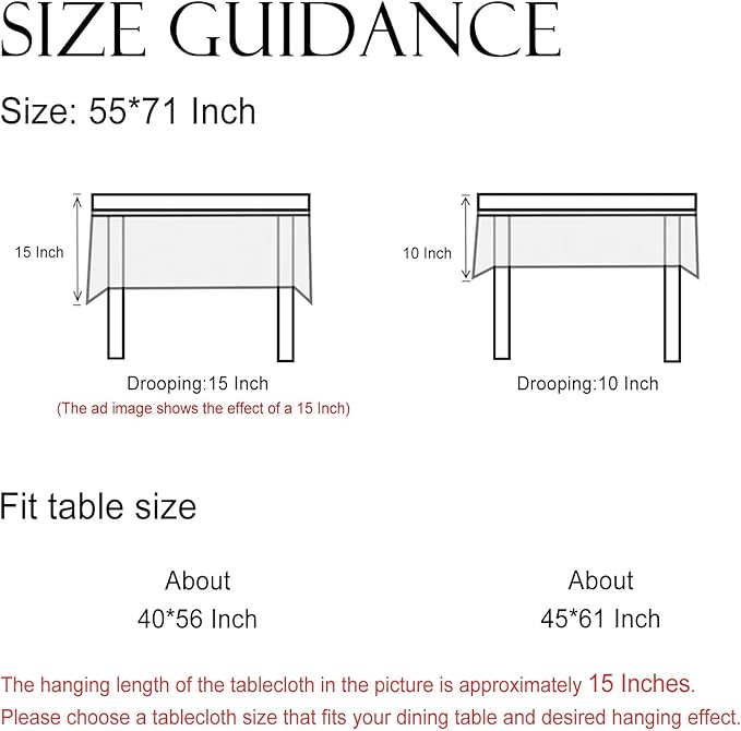 French Rectangle Tablecloth,Floral Linen Table Cloth with Flaxen and Red Undertones,Heavy Durable Table Cover for Dining Thanksgiving Kitchen Decor Party Banquet Christmas,55"*71"