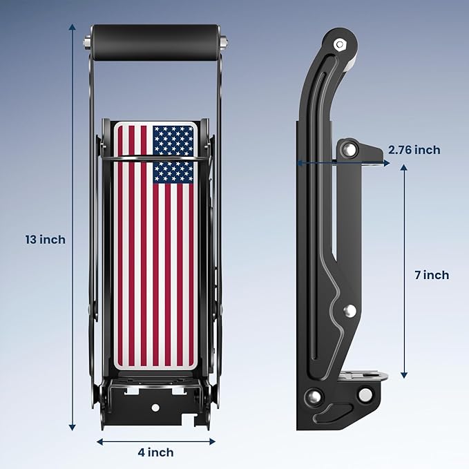 Kotto Can Crusher - Wall Mounted Can Crushers for Recycling - with Auto-Drop System -Built-in Bottle Opener-Crushes 8-16oz Cans-Includes Kitchen Storage Bag-Heavy Duty Can Crusher for Home Use-US Flag