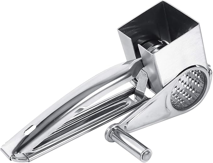 Rotary Cheese Grater, Stainless Steel Manual Cheese Grater Mill with 1 Multifunctional Drum Blades, Kitchen Kitchen Craft Manual hand held Cheese Chocolate