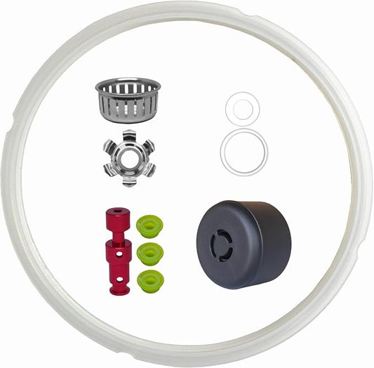 10PCS Replacement Parts for Instant Pot Pro/Pro Plus 6 QT, Duo Evo Plus 6 QT, Steam Release Handle, Sealing Ring, Float Valve W/Silicone Cap and Anti-Block Shield By Pnltae