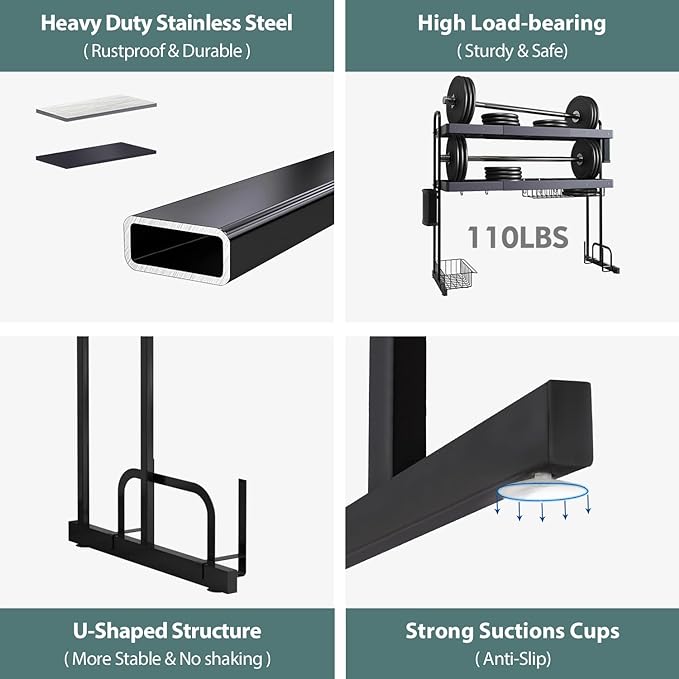 MAJALiS Over Sink Dish Drying Rack, Stainless Steel 2 Tier Large Dish Drainer Above Sink Adjustable 27.5" - 34.6", Expandable Kitchen Counter Organizer Storage Shelf with 6 Hooks