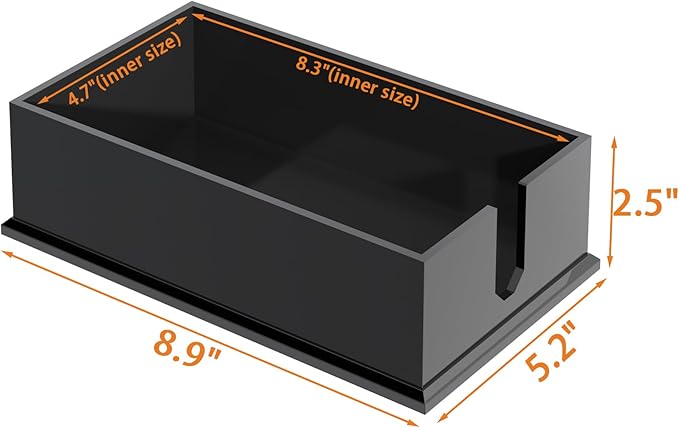 Napkin Holder for Table, Acrylic Napkin Paper Towel Holder for Kitchen, Clear Acrylic Guest Towel Holder Tray for Bathroom, Cocktail Napkin Holder for Dinner (Rectangle Black 0.16+0.31in Thickness)