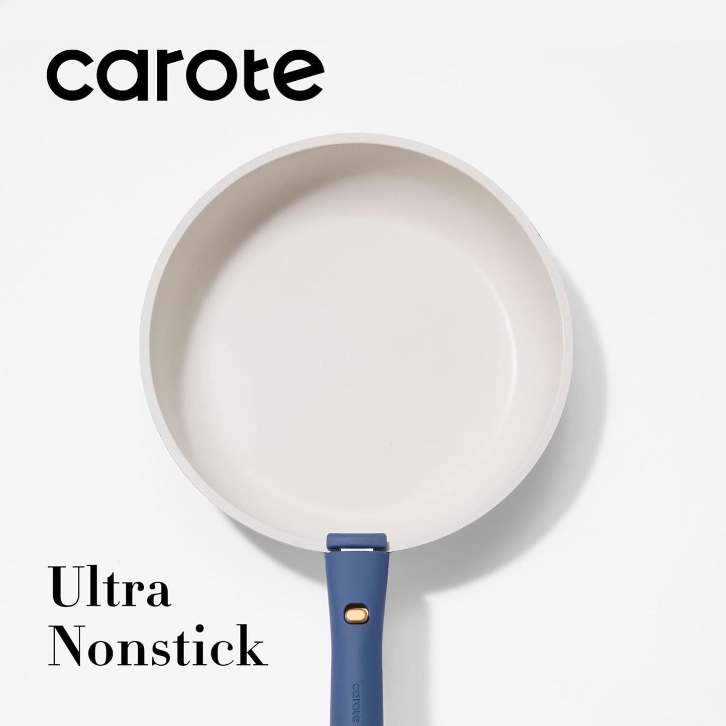 CAROTE 4pcs Non Stick Frying Pans, 8"+10"+12” Frying Pan Egg Pan Omelet Pans with Detachable Handle, Nonstick Cookware, PFOA Free, Induction Compatible & Oven Safe, Dishwasher Safe, Blue