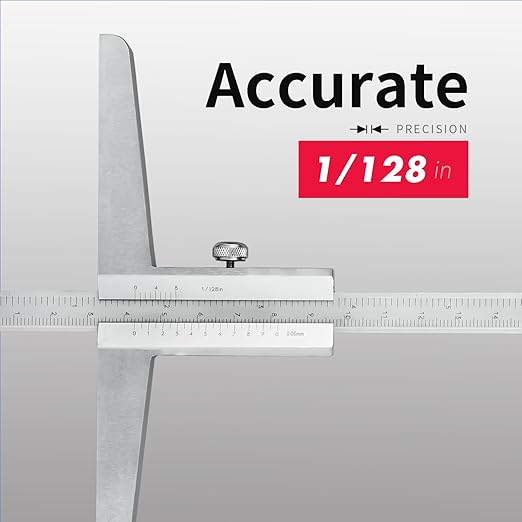 0-600mm Extra Long Depth Ruler (Bridge Length 150mm) Heavy Duty Measuring Tool Thickened Bridge Base Anti-Distortion DRINYOUNG(Depth Ruler 600 Long (Bridge Length 150)