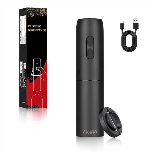 AIKARO - Electric Wine Bottle Opener Automatic Corkscrew, Rechargeable