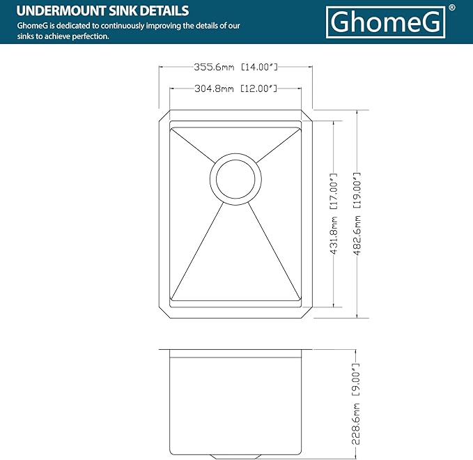 Undermount Bar Sink 14x19 Inch Kitchen Sink Single Bowl Workstation 16 Gauge Stainless Steel Small Bar Sinks with Practical Accessories