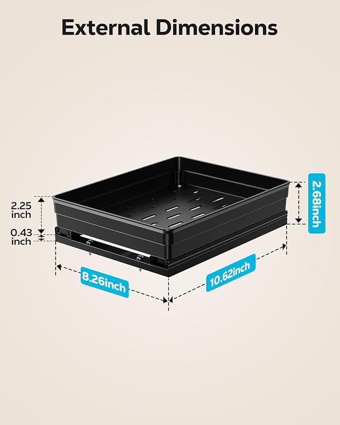 Nieifi Spice Organization for Cabinet-Vertical Spice Rack Pull Out-Spice Rack Organizer for Cabinet-8-1/4 inch Wide-Seasoning Kitchen Organizer-8.26" W x 10.6" D x 2.7" H-1 Pack