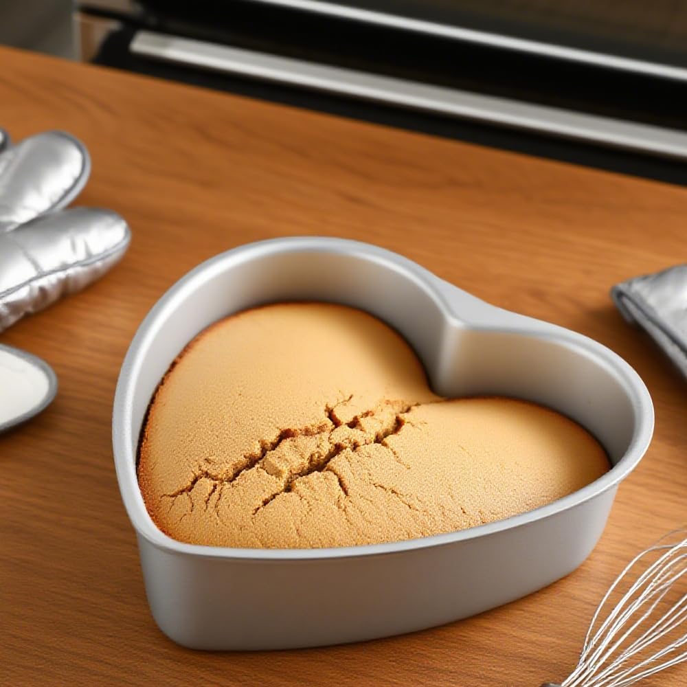 2 Pack Heart Shaped Cake Pans, 8 Inch Aluminum Heart Cake Pan, Nonstick Cake Baking Tins, Heat-Resistant Baking Mold for Wedding, Birthday, Party, Valentine's Day