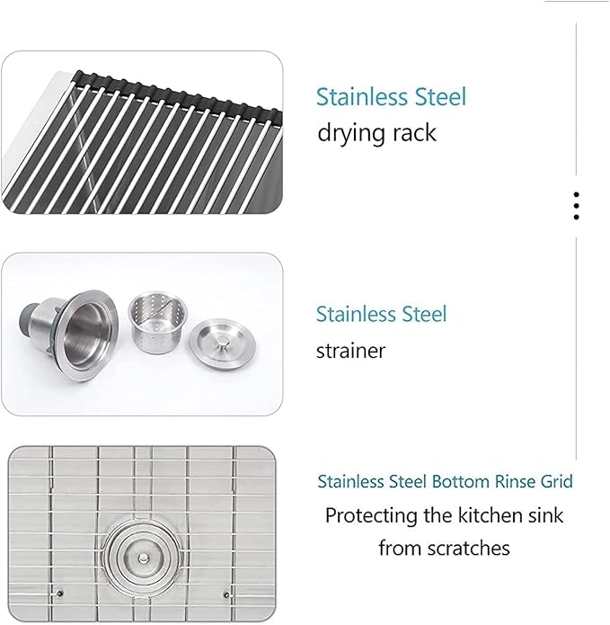 Lordear Undermount Kitchen Sinks 23 inch Small Undermount Bar Sink,16-Gauge Stainless Steel Single Bowl Bar Prep Kitchen Sink One Basin 23x18x10 Inch Handmade