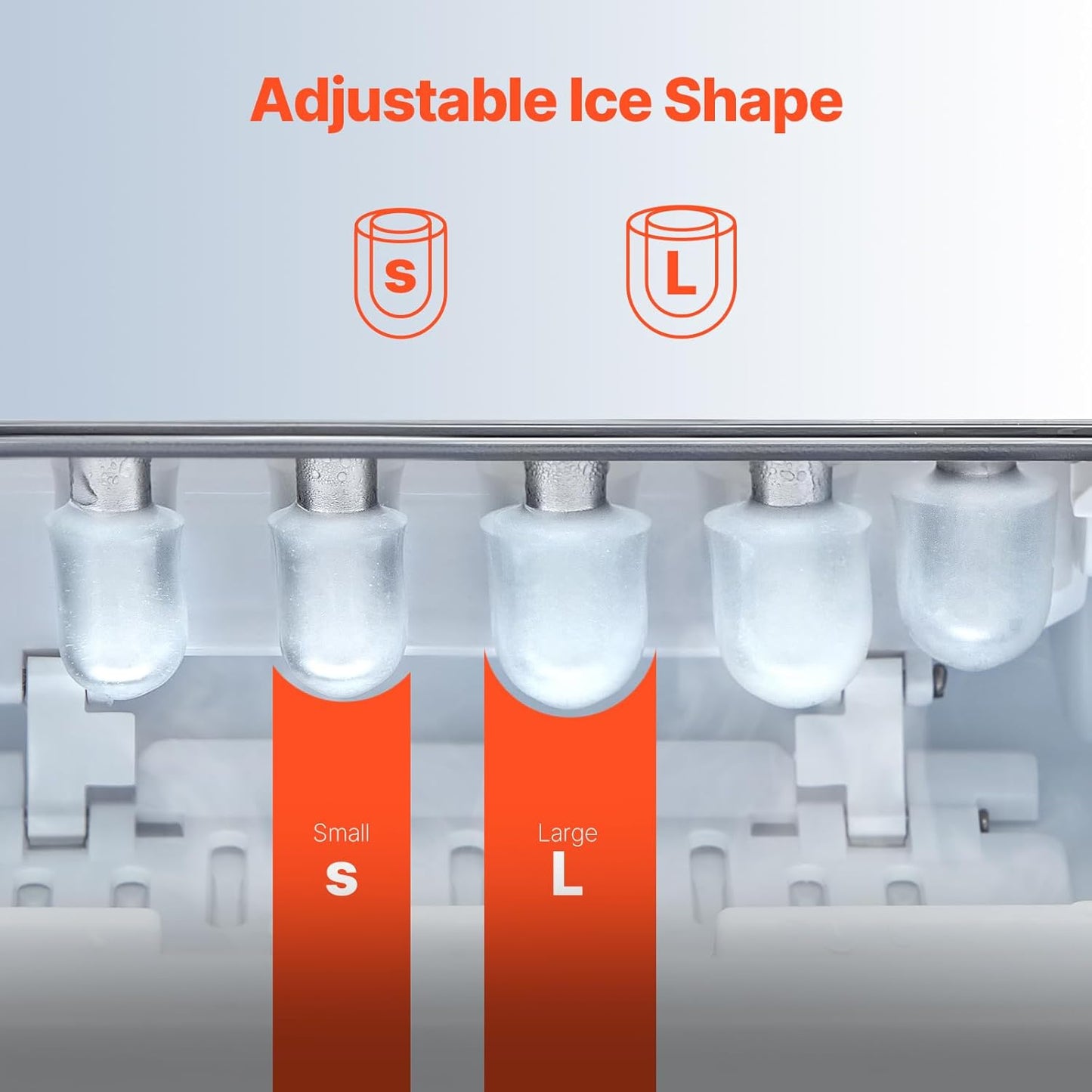 VEVOR Countertop Ice Maker, 9 Cubes Ready in 6 Mins, 26lbs in 24Hrs, Self-Cleaning Portable Ice Maker with Ice Scoop and Basket, Ice Machine with 2 Sizes Bullet Ice for Home Kitchen Office Bar Party