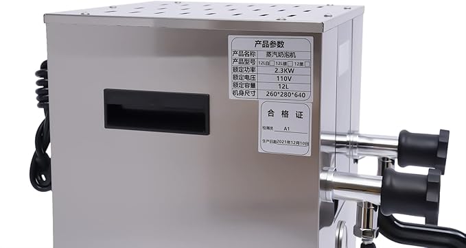 4 in 1 LCD Screen Display Electric Milk Foam Machine, 2300W Espresso Coffee Steam Boiling Milk Machine, Intelligent Temperature Control for Tea Coffee Shop Dessert Shop Hotel, 3 Gallon