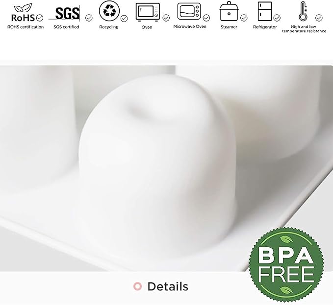 OCPO KITCHEN Apple Silicone Mold for Baking Mousse Cake Dessert Pastry Chocolate Fruit Pudding Jelly Ice Cream Christmas Cake Decoration Mold, Non-Stick and Easy Release, Apple Shape (8-Cavity)