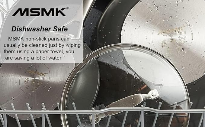 MsMk 8 inch and 10 inch Non Stick Frying Pans, Burnt also Nonstick Frying Pan Set, PFOA Free Non-Toxic, Scratch-resistant, Oven-Safe, Induction Ready, Compatible with All Cooktops